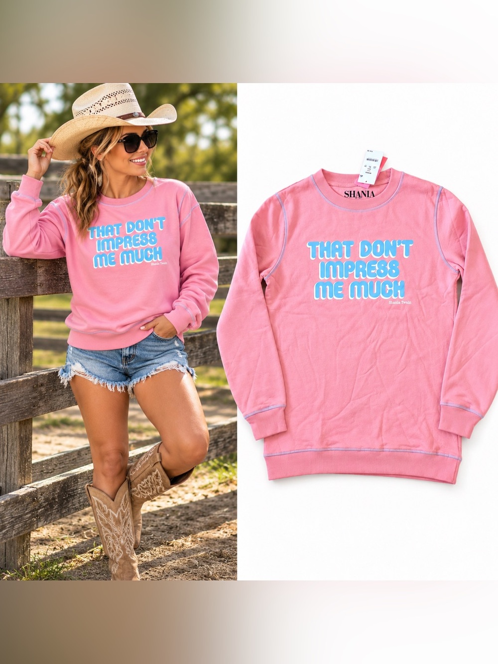 Shania Twain 'That Don't Impress Me Much' Size Small Western Y2K Retro Cowgirl